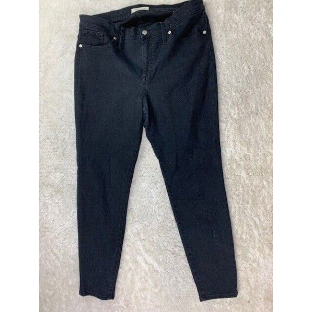 Madewell Size 32 Womens Jeans 9" High Rise Skinny Black Stretch